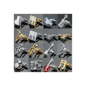 Brass Music Musical Instrument Notes Cufflinks Men’s French Shirt Cufflinks Cufflinks for Men