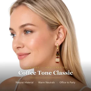 Brass Natural Material Coffee Brown Drop Dangle Chandelier Earrings Elegant Trendy Statement Fashion Fine Jewelry for Women