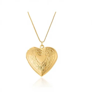 Brass Openable Heart Shaped Floating Photo Locket Pendant Necklace Openable Key Fashionable for Women and Men
