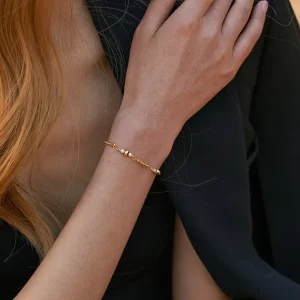 Brass Plated 18K Real Gold Pearl Bracelet Elegant Designer High-End Simple Women’s Jewelry