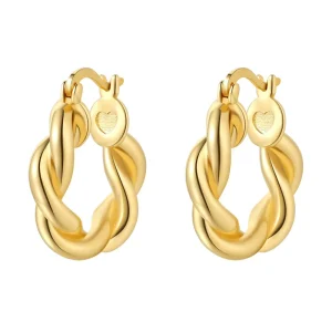 Brass Silver Plated Chunky Drop Earrings Interwoven Design Hypoallergenic Trendy Zircon Jewelry