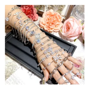 Brazalete De La Joyas De Cristal Infinito Para Mujer Acabado En Rodio Y Oro Rosa Pulseras Y Brazaletes Plata 925 Sterling Silver