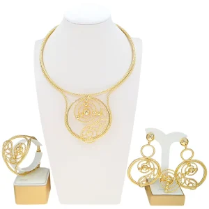 Brazilian Available Gold Jewelry Sets Necklace Jewelry Set Fashionable Women’s Accessories