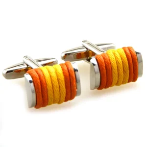 Bright Color Fabric Rope Elegant Cufflinks Custom Mens Suit Shirt Fashion Accessory Wedding Tuxedo Trendy Jewelry Gift
