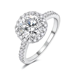 Brilliant Cut Moissanite Luxury Pave Setting Ring S925 Sterling Silver Plated 18k Gold Women’s Fashion Wedding Ring