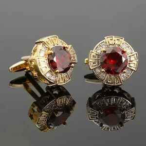 British style Round Unisex Crystal Plastic Cufflinks French Shirt Cuff Individually Packaged