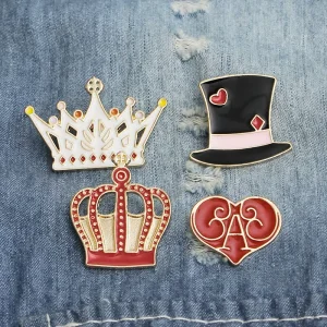 Brooch European and American Fashion Cartoon Cute Gentleman Hat Crown Caring Student Badge Enamel Pin