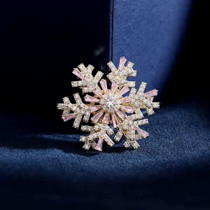 Brooch Pin Silk Scarf Shawl Buckle Costume Jewelry Rotatable Snowflake Brooch Women’s Brooch