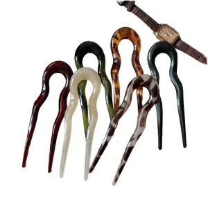 Bulk 13cm Over Sized Wave Hairpin Pan Bun Hair Fork Stick Clip Girls Women Girls Acrylic U Shape Hair Pins for Hair