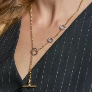 Bulk 18K PVD Gold Plated 316L Stainless Steel Waterproof OT Clasp Necklace 58cm for Women Fashion Accessories