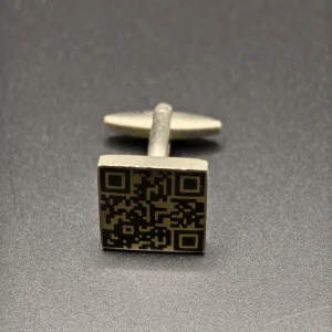 Bulk Custom Printed QR Code Cufflinks Zinc Alloy Square Cufflinks Digital Business Cards Promotion Wedding Party Unisex