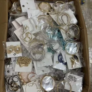 Bulk Mixed Costume Jewelry by KG Weight 80-120Pcs/Kg Multi-Style Earrings Necklaces Rings Bracelets Factory Direct Supply