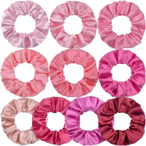 Bulk Women’s Blue Hair Accessories Scrunchies Custom Silk Satin Elastic 12cm Fashion Hair Tie