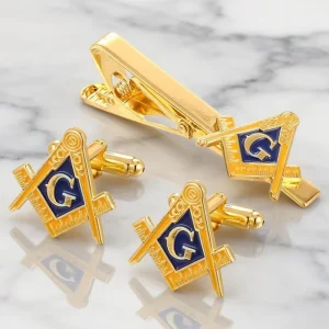 Business Gift Fashion Accessories No Mould Cost Metal Cufflink Custom Tie Clip Freemason Masonic Cufflinks