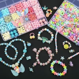 Butterfly Charm Bracelet Children’s Educational Toy Gift Acrylic Beaded Handmade DIY Necklace for Girls