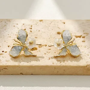 Butterfly Earrings Brass