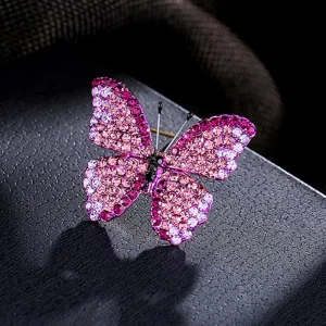 Butterfly Fashion Brooch Luxury Women Clothing Accessories Full Diamond Butterfly Animal Brooch Jewelry