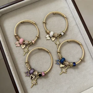 Butterfly Heart Star Pendant DIY Beads Stainless Steel Women Charms Bracelets