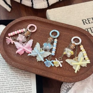 Butterfly Keychain Pendant Cute Girly Phone Chain Bag Charm Accessory Niche Exquisite Hanging Ornament
