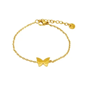 Butterfly Pendant Charm Bracelets with Bezel Setting