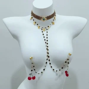 Butterfly Rhinestone Tassel Body Jewelry Bra Jewelry Breast Chain for Women