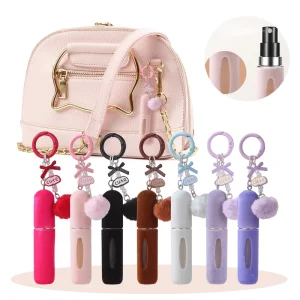 Butterfly Silicone Lip Balm Holder Keychain Portable Lip Gloss Sleeve Case Anti lost Lipstick Charm Makeup Accessories for Women