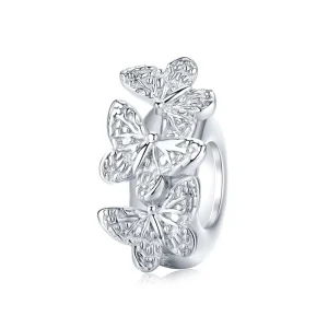 Butterfly Stopper Charm Fit Silicone Bead Luxury Snake Bracelet 925 Sterling Silver Fashion Jewelry Accessories BSC120