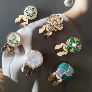 Button Cover for Shirt Decorative Cover Cufflinks Button Flower Clip Button LSCB1235