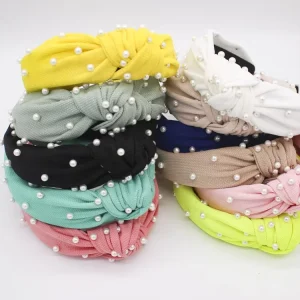 CANYUAN Hot Sales Women Hair Accessories Colorful Luxury Fashion Pearl Headband for Girls