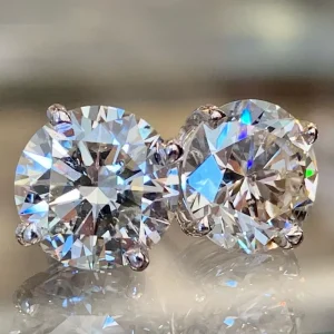 CAOSHI Round Zircon Dainty Cubic Stud Earrings Simple Daily Earrings for Women
