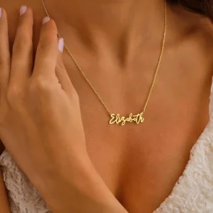 CE Certified Trendy Fashion Party Stainless Steel Custom Name Necklace with Gold Plated Letter Design and Link Chain