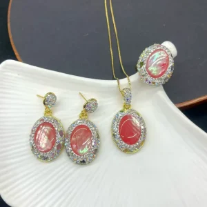 CH HDN1967 Trendy Crystal Stone Bead Necklace Crystal Stone Jewelry Crystal Stone Necklace Earring Ring
