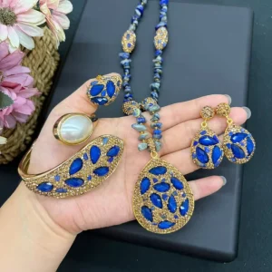 CH HDN2034 Trendy Color Crystal Stone Necklace Druzy Pearl Crystal Stone Jewelry Crystal Bracelet Necklace Earring Ring Jewelry