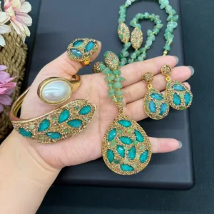 CH HDN2035 Trendy Color Crystal Stone Necklace Druzy Pearl Crystal Stone Jewelry Crystal Bracelet Necklace Earring Ring Jewelry
