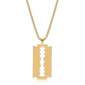 CJH Men’s New Stainless Steel Steel Necklace with Butterfly Pattern Cross Border Hip Hop Pendant Fashion Jewelry Accessories