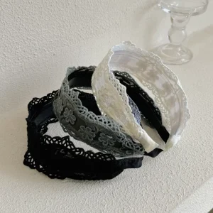 CLARMER French Vintage Fashion Pearl Rhinestones Women Hair Accessory Handmade Custom Lace Headband