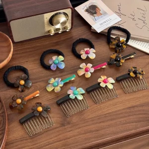 CLARMER New style Acetate Hair Accessories Women High end Flowers Hairpin Sweet Hair Comb Hair Ties for Girls
