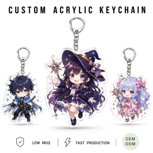 CNAWO Clear Acrylic Keychain Transparent Acrylic Charm Small Batch for Creator Shop Supply