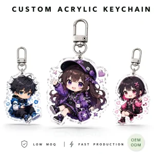 CNAWO Clear Acrylic Keychain Transparent Acrylic Charm Small Batch for Custom Artwork Projects