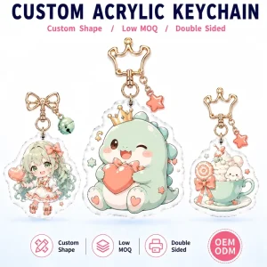 CNAWO Custom Acrylic Keychain Clear Acrylic Charms UV Printed Low MOQ Supply