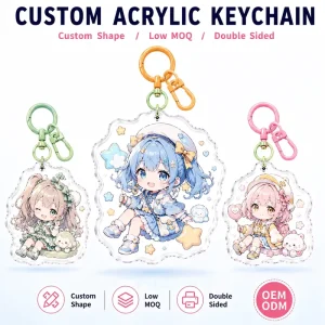CNAWO Custom Acrylic Keychain UV Printed Clear PMMA Artist Merchandise