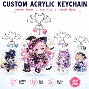 CNAWO Custom Clear Acrylic Keychain Retail Merchandise UV Printed OEM ODM Orders
