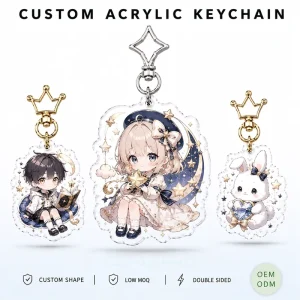 CNAWO Custom Printed Acrylic Keychain UV Printing Acrylic Keychain Factory for Retail Gift Programs