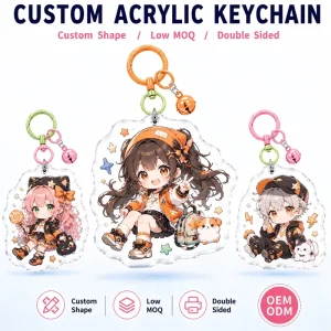 CNAWO Virgin Acrylic Keychain Custom Clear Charms UV Printed Factory Supply