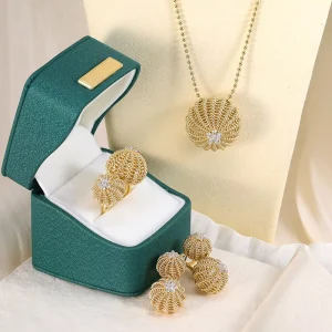 Cactus Ball Zircon Silver Jewelry Set Rings Earrings Necklace Women’s Jewelry Factory Direct