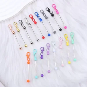 Candy Color DIY Mini Beaded Keychain Custom Personalized Bag Hanging Ornament Fashion Jewelry Accessory