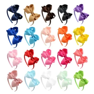 Candy Colors Cute Handmade Elastic Ribbon Bow Kids Headband Ribbon Hairbands for Baby Girls Headwear Hair Accessories