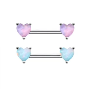 Candy Gold Plated Stainless Steel Nipple Barbell Heart Shape Nipple Piercing Ring Body Jewelry for Weddings