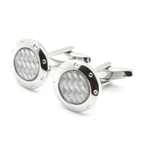 Carbon Fiber Fabric Elegant Cufflinks Custom Men’s Suit Shirt Fashion Accessory Wedding Tuxedo Trendy Jewelry Gift
