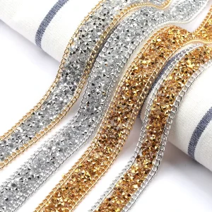 Carnival Costume Jewelry Iron on Rhinestone Trimming Gem Applique for Craft